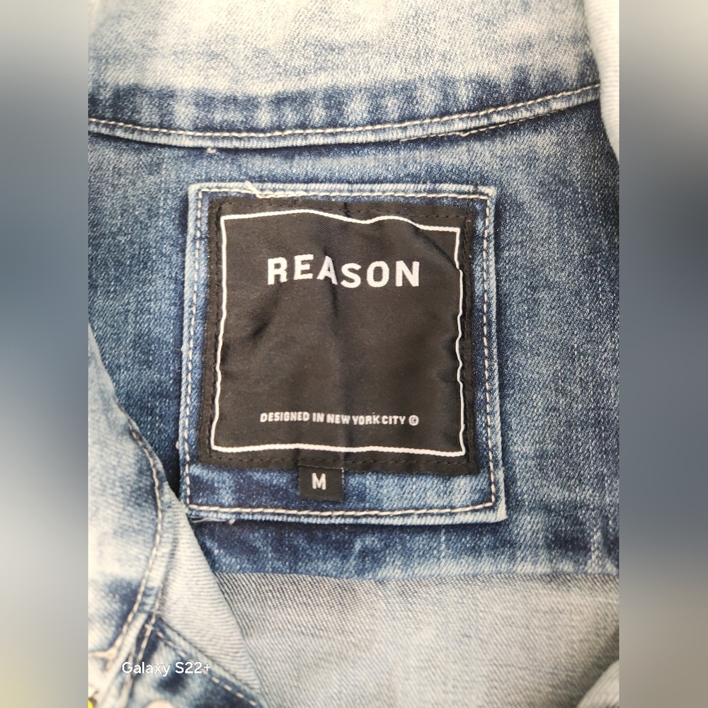 Reason Flaming Dragon Denim Jacket with Colorful Prints. Size M.   #G02 - Picture 9 of 15